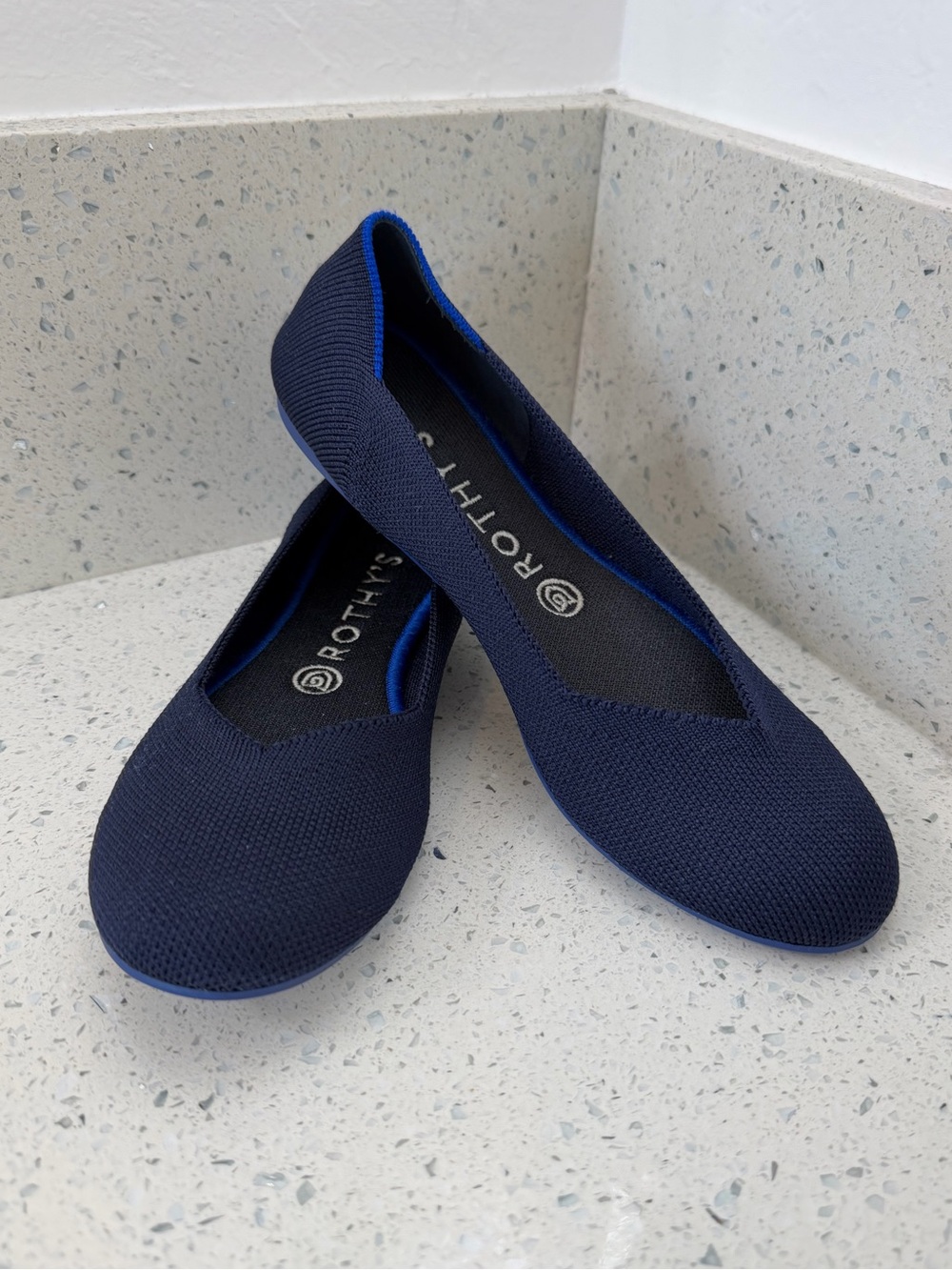 Rothy's Navy Knit Slip-On Ballet Flats